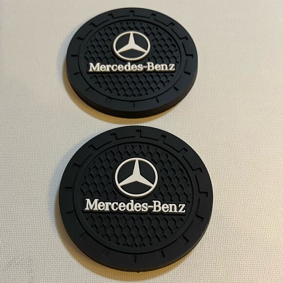 Mercedes Benz cup Coasters in black. Set of 2 NWT - Picture 9 of 10